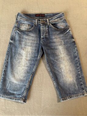 JBL Men's Distressed Light Blue Denim Jean Shorts